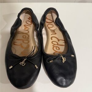 Sam Edelman Black Leather Ballet Flats